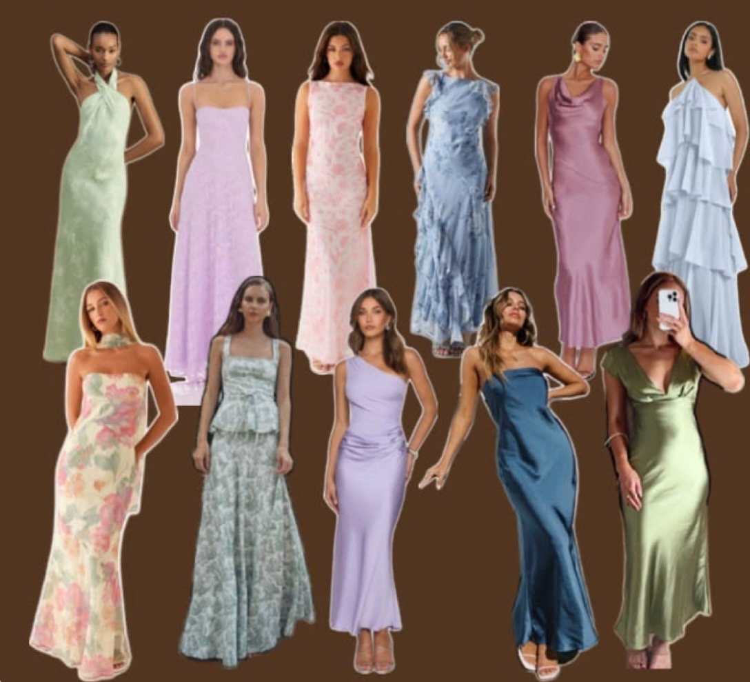 Examples of dress styles and color combinations for the women's dress code